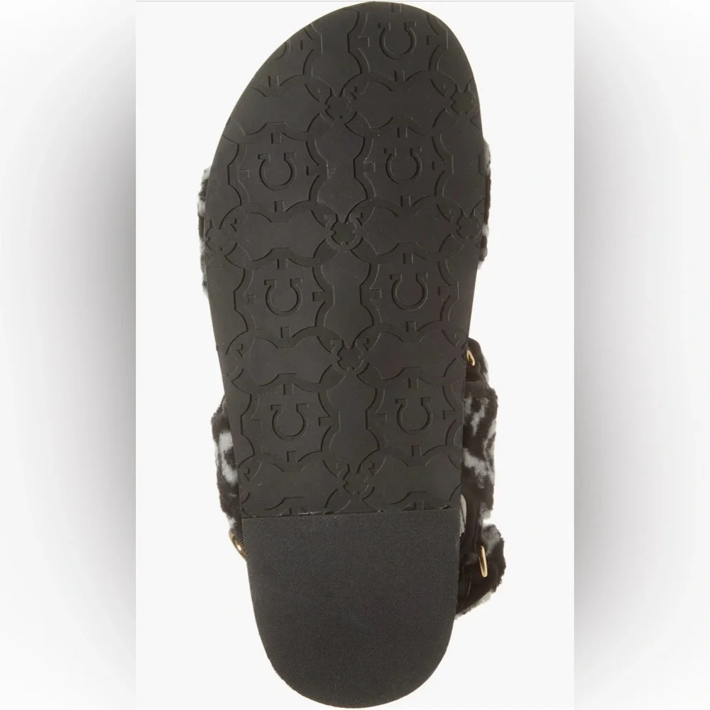 NIB  SALVATORE FERRAGAMO Keita J Gal Genuine Shearling Sandal